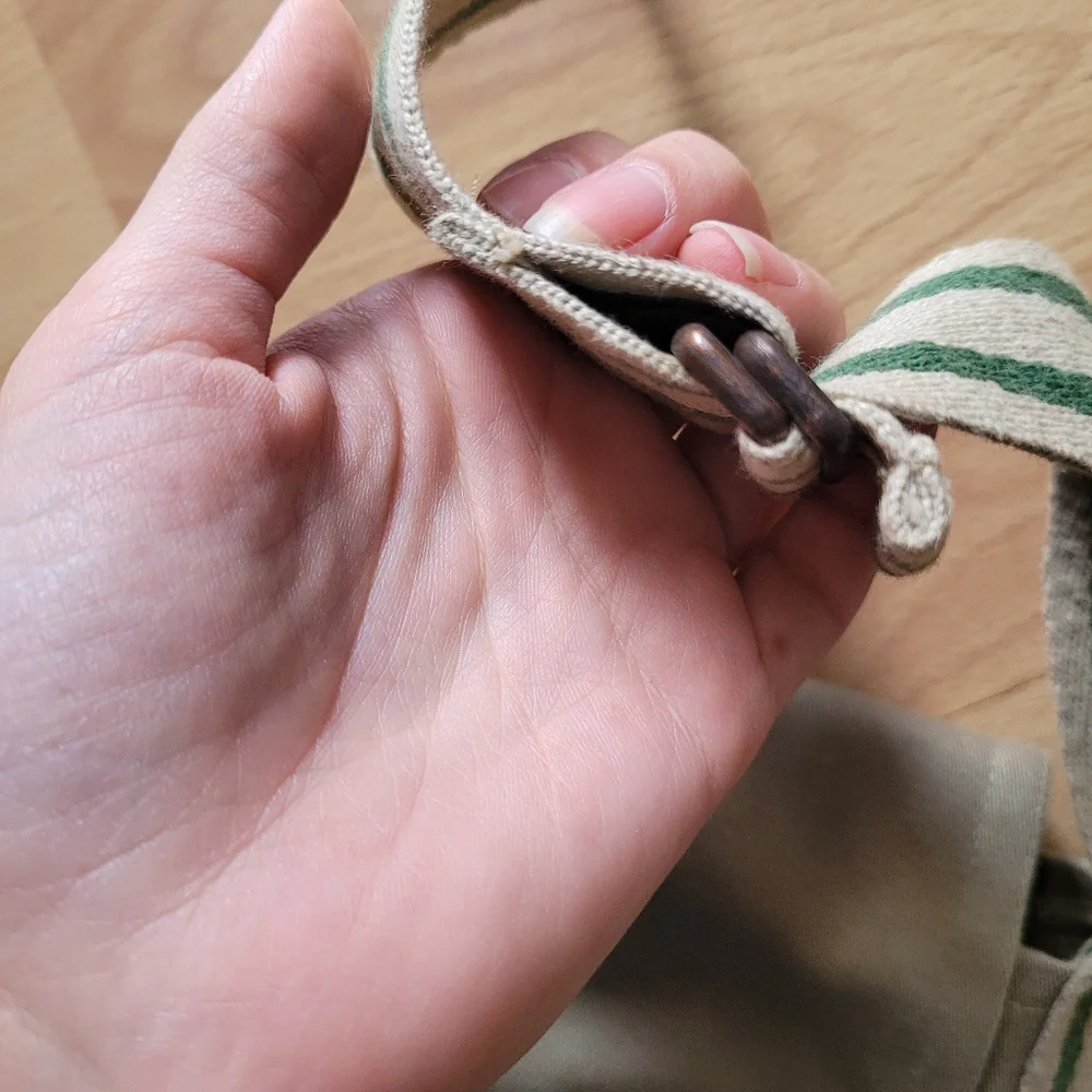 Khaki Canvas Messenger Safari Bag
